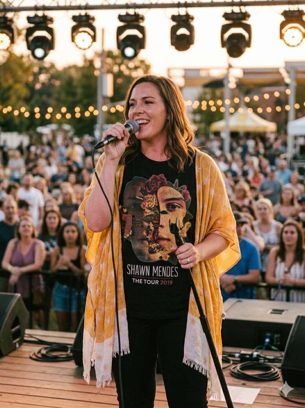 Upcycled Sean Mendes 2019 concert Tee
